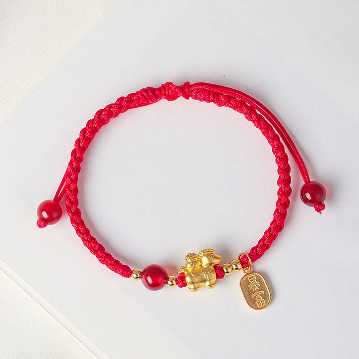 Buddha Stones ​​Armband aus 999er Sterlingsilber – Jahr des Pferdes – Friedlicher und reicher Erfolg - image 1