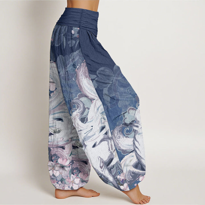 Buddha Stones Cotton Fox Cherry Blossoms Damen-Haremshose mit elastischem Bund - image 9