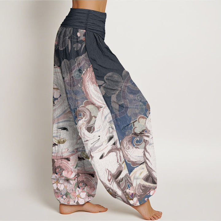 Buddha Stones Cotton Fox Cherry Blossoms Damen-Haremshose mit elastischem Bund - image 2
