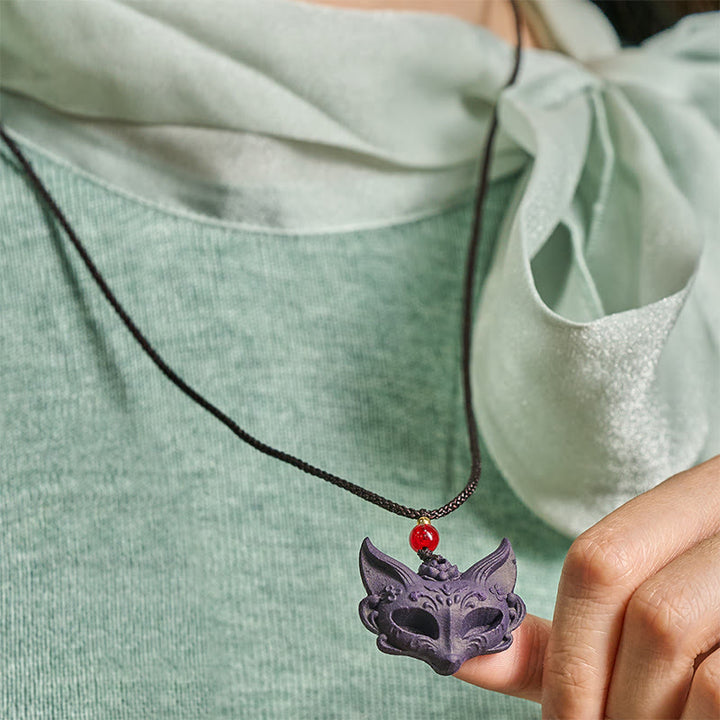 Buddha Stones ​​Fuchsmaske Schmetterling Taotie Friedensschnalle Glückskette Anhänger - image 5