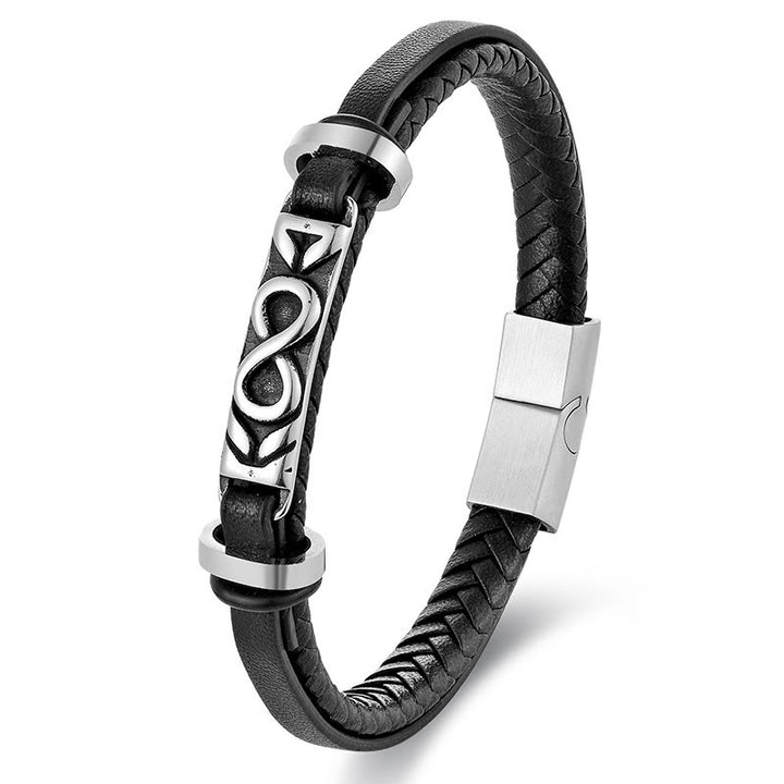 Buddha Stones, Titanstahl, Balance, mehrlagiges Lederarmband in Achterform - image 7