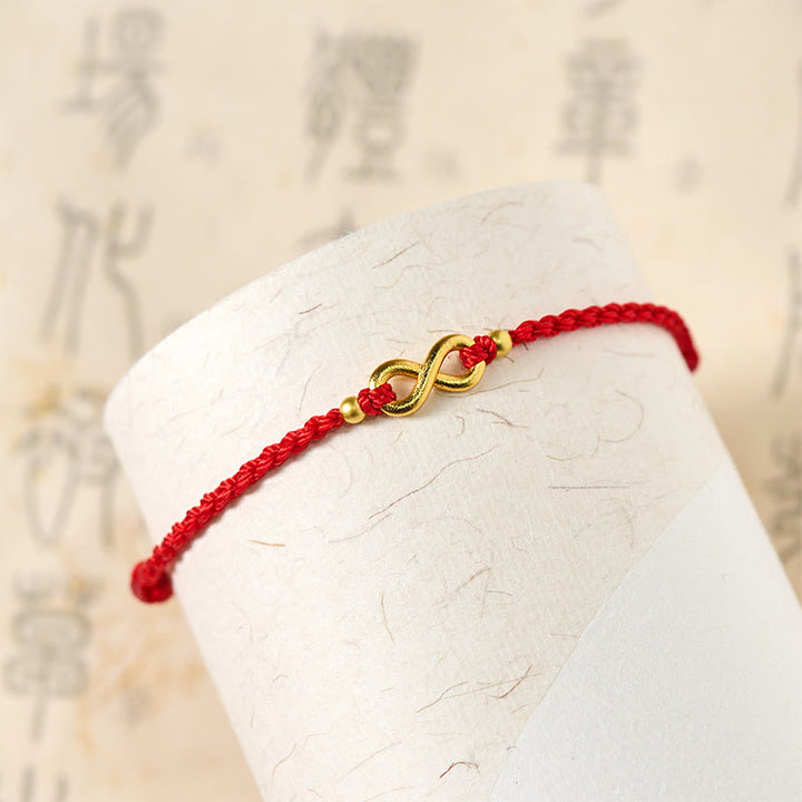 Buddha Stones Infinity Charm Messingrotes, verstellbares Schutzarmband - image 4