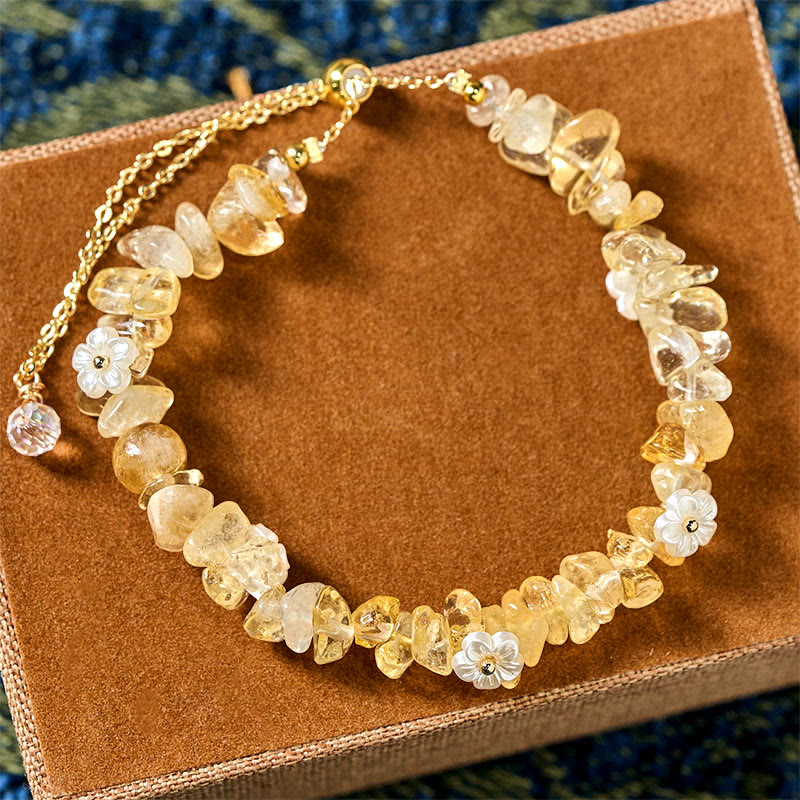 Buddha Stones, unregelmäßiges Kristallblumen-Design, Amethyst, weißer Kristall, Balance-Armband - Citrin (Handgelenkumfang: 15-19 cm) - image 25