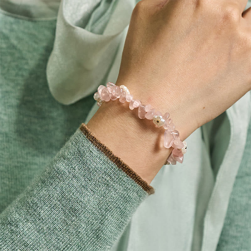 Buddha Stones, unregelmäßiges Kristallblumen-Design, Amethyst, weißer Kristall, Balance-Armband - image 38