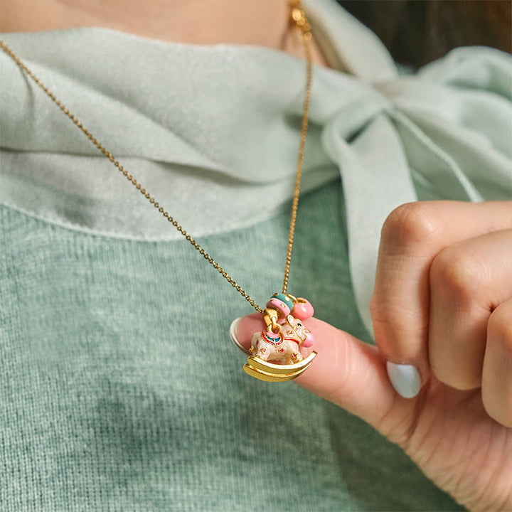 Buddha Stones, farbenfroher Anhänger aus 24-karätig vergoldetem Kupfer, Jahr des Pferdes - image 5