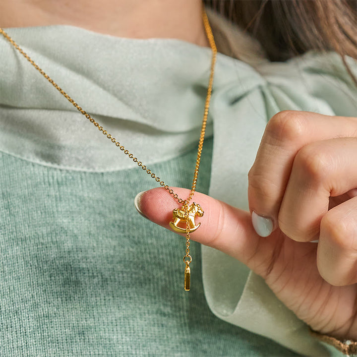 Buddha Stones ​​Jahr des Pferdes, 24 Karat vergoldetes Kupfer, friedlicher Halskettenanhänger - image 5