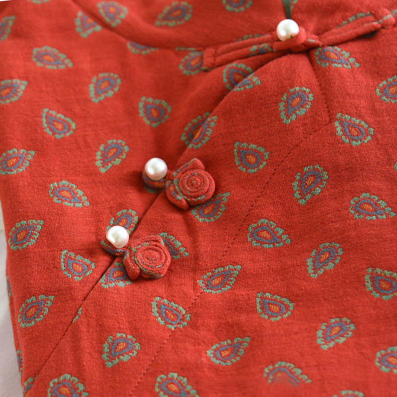 Buddha Stones 2-teiliges Set aus farbenfrohem, geblümtem Langarmhemd mit Froschknopfleiste und Hose mit Taschen aus reiner Baumwolle  - image 11