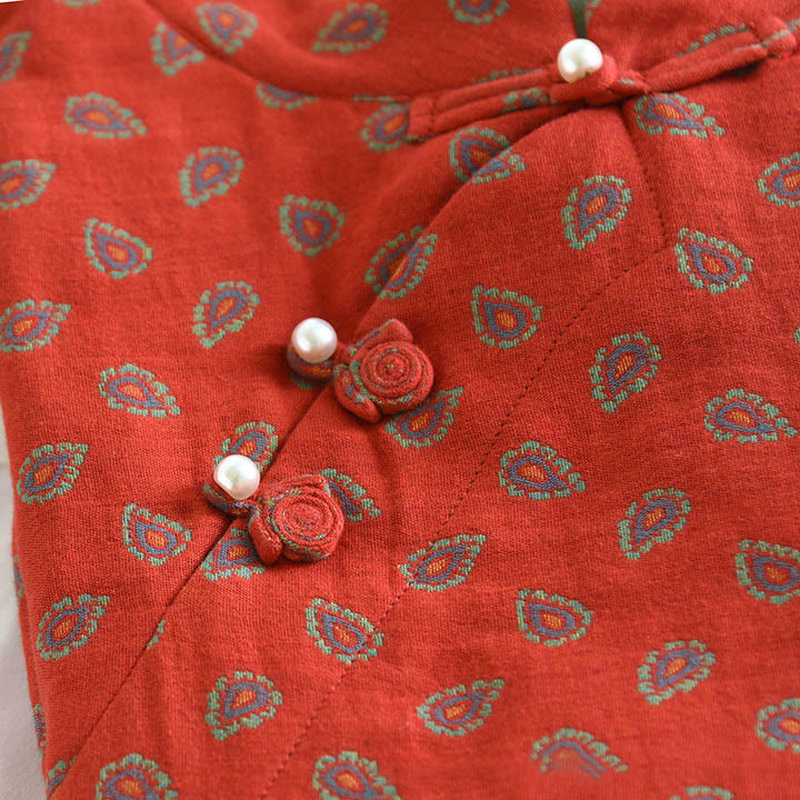Buddha Stones 2-teiliges Set aus farbenfrohem, geblümtem Langarmhemd mit Froschknopfleiste und Hose mit Taschen aus reiner Baumwolle  - image 11