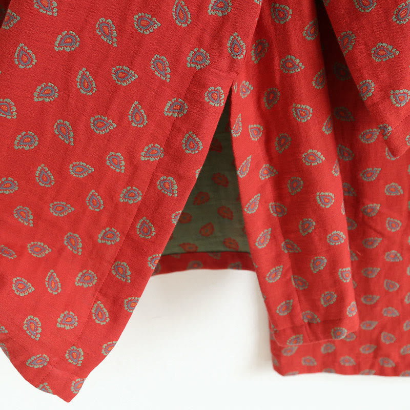 Buddha Stones 2-teiliges Set aus farbenfrohem, geblümtem Langarmhemd mit Froschknopfleiste und Hose mit Taschen aus reiner Baumwolle  - image 16