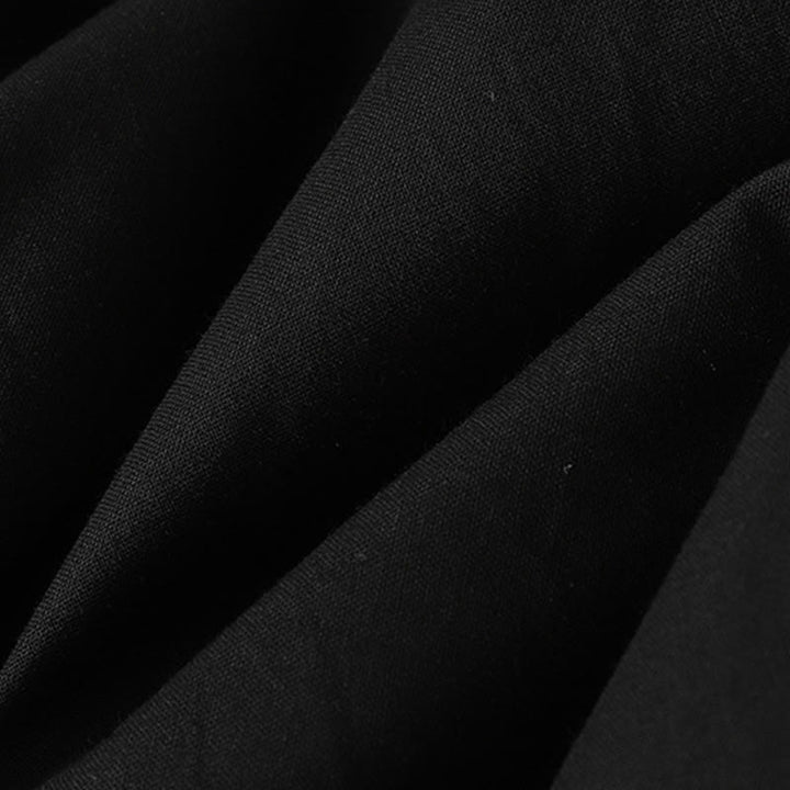 Buddha Stones Herbst Einfarbiges Baumwoll-Midikleid mit Reversknöpfen, langen Ärmeln und Taschen - image 25