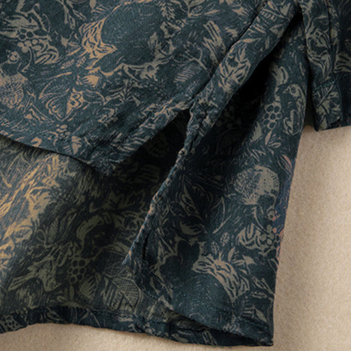 Buddha Stones Frühlings-Langarmshirt mit V-Ausschnitt und floralem Print für Damen - image 6