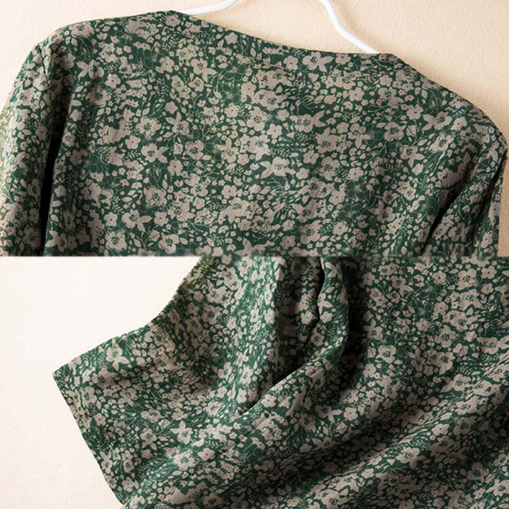 Buddha Stones Frühlings-Langarmshirt mit V-Ausschnitt und floralem Print für Damen - image 11