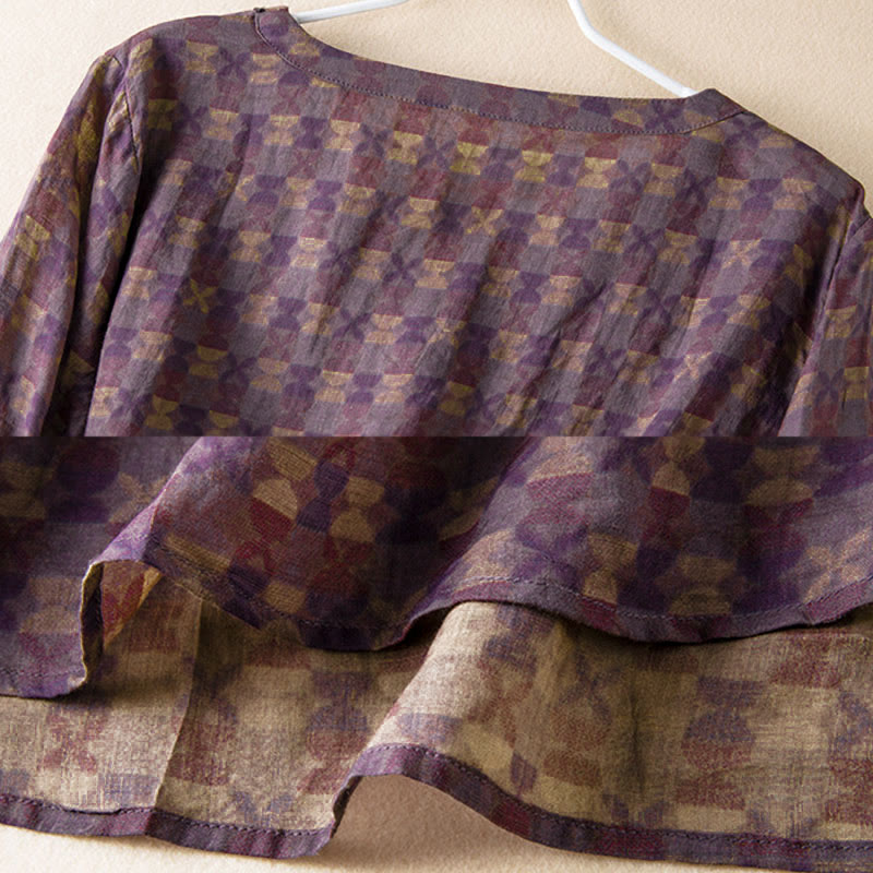 Buddha Stones Frühlings-Langarmshirt mit V-Ausschnitt und floralem Print für Damen - image 5