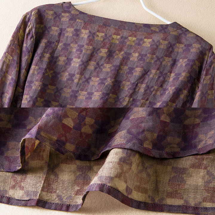 Buddha Stones Frühlings-Langarmshirt mit V-Ausschnitt und floralem Print für Damen - image 5