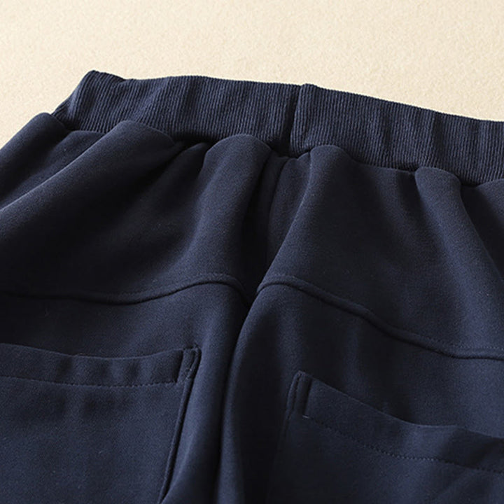 Buddha Stones Mitternachtsblaue Damen-Hose mit weitem Bein, Reißverschluss, Thermofleece-Futter und Taschen - image 3