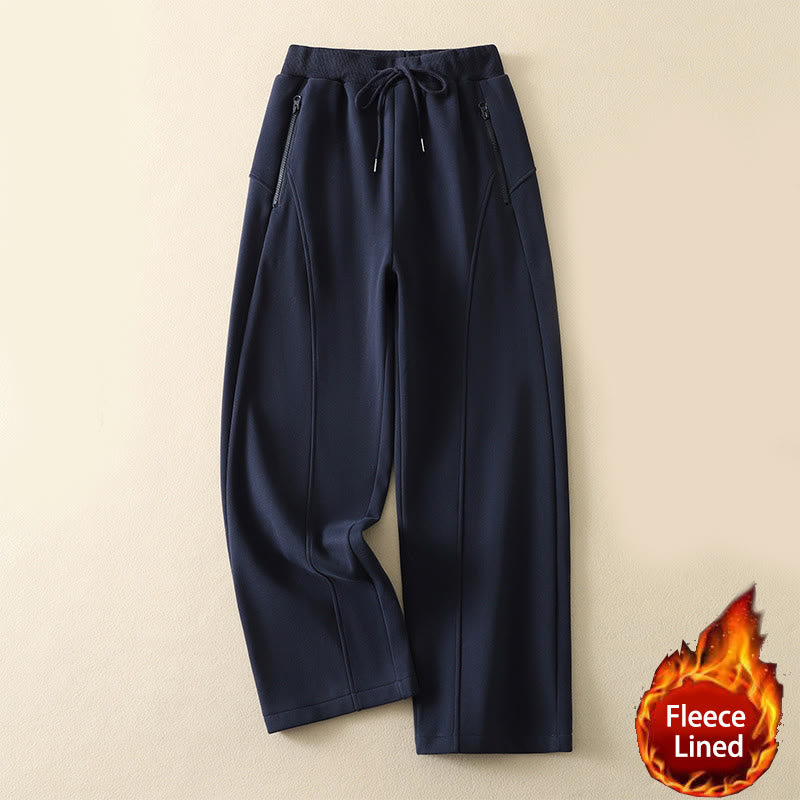 Buddha Stones Mitternachtsblaue Damen-Hose mit weitem Bein, Reißverschluss, Thermofleece-Futter und Taschen - Mitternachtsblau - US 8-10, UK/AU 12-14, EU 40-42 (2XL) - image 0