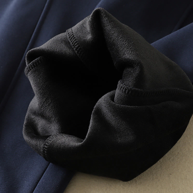 Buddha Stones Mitternachtsblaue Damen-Hose mit weitem Bein, Reißverschluss, Thermofleece-Futter und Taschen - image 10