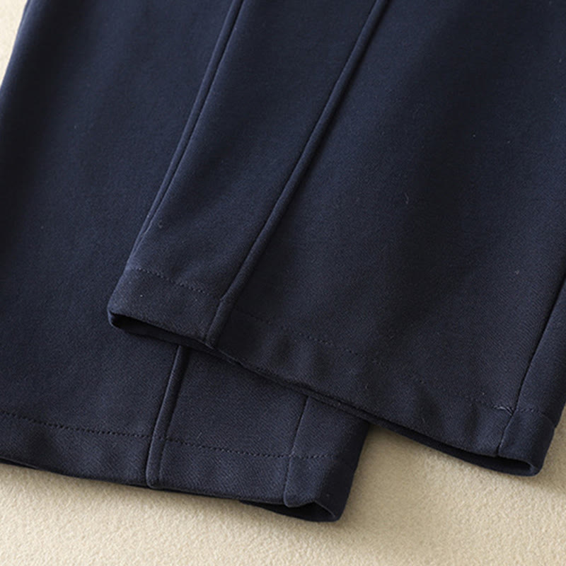 Buddha Stones Mitternachtsblaue Damen-Hose mit weitem Bein, Reißverschluss, Thermofleece-Futter und Taschen - image 9