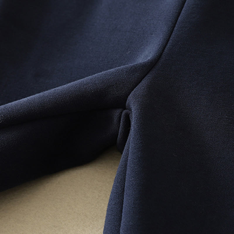 Buddha Stones Mitternachtsblaue Damen-Hose mit weitem Bein, Reißverschluss, Thermofleece-Futter und Taschen - image 8
