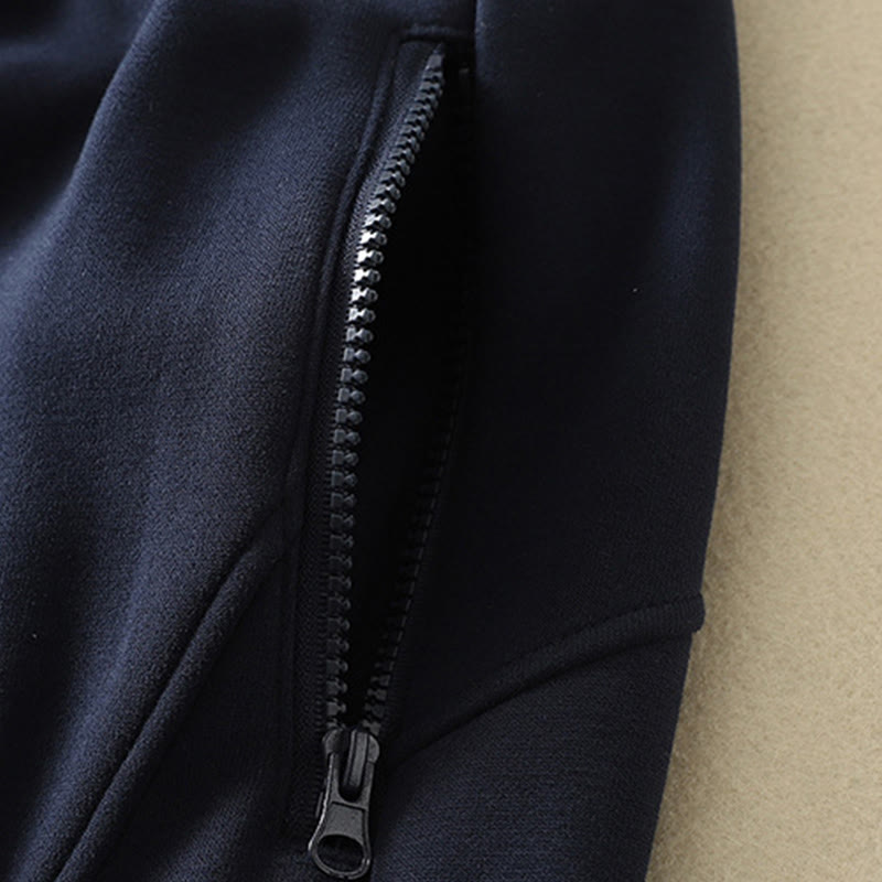 Buddha Stones Mitternachtsblaue Damen-Hose mit weitem Bein, Reißverschluss, Thermofleece-Futter und Taschen - image 5
