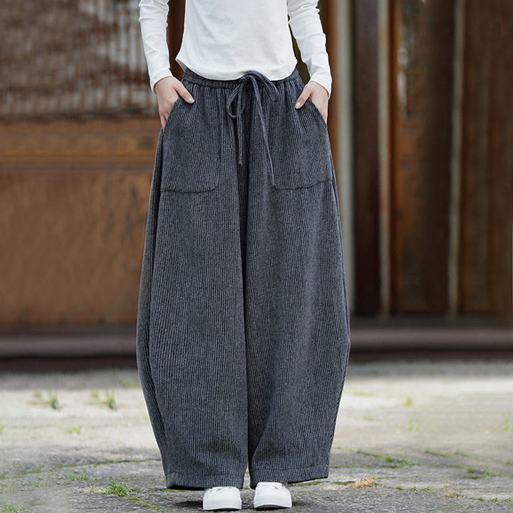 Buddha Stones Winter Herren-Baumwollhose mit hohem Bund, hohem Bund und Kordelzug, einfarbig, mit Taschen - image 18
