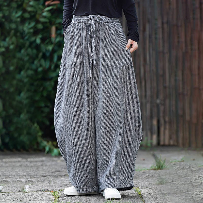 Buddha Stones Winter Herren-Baumwollhose mit hohem Bund, hohem Bund und Kordelzug, einfarbig, mit Taschen - image 30