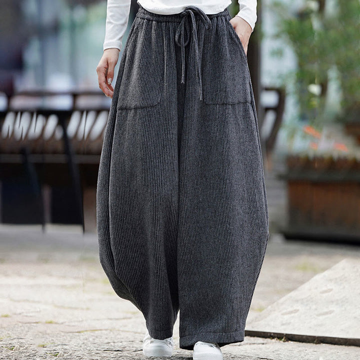 Buddha Stones Winter Herren-Baumwollhose mit hohem Bund, hohem Bund und Kordelzug, einfarbig, mit Taschen - image 13