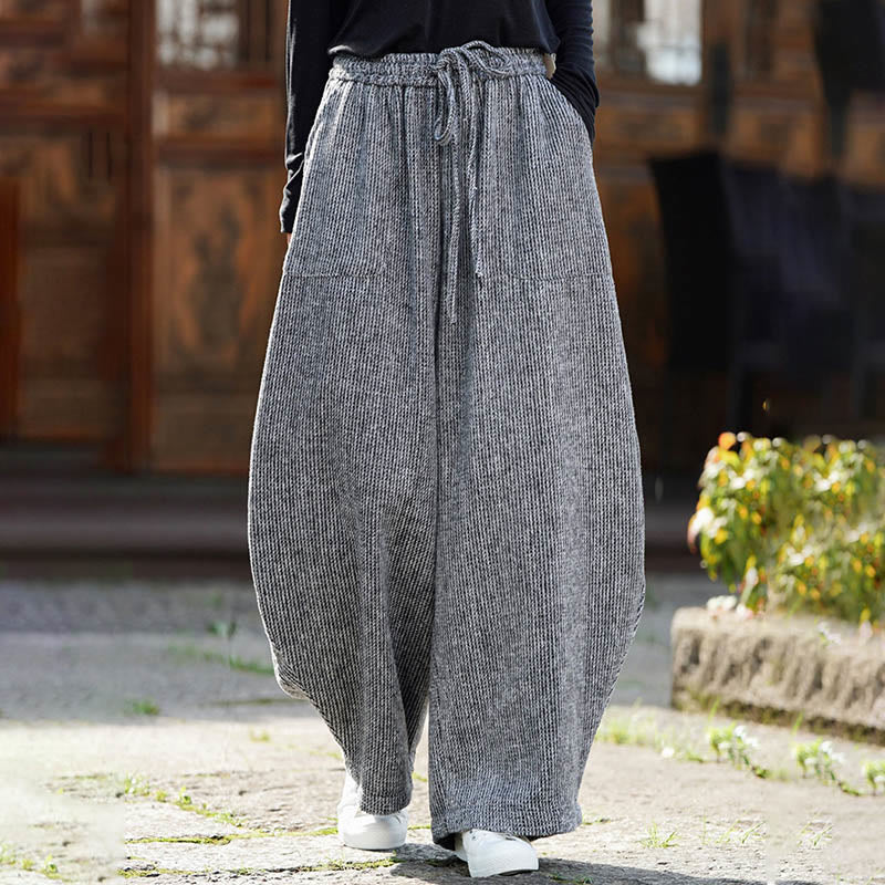 Buddha Stones Winter Herren-Baumwollhose mit hohem Bund, hohem Bund und Kordelzug, einfarbig, mit Taschen - image 27
