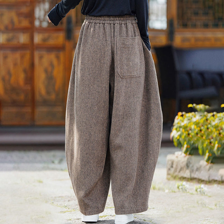 Buddha Stones Winter Herren-Baumwollhose mit hohem Bund, hohem Bund und Kordelzug, einfarbig, mit Taschen - image 7