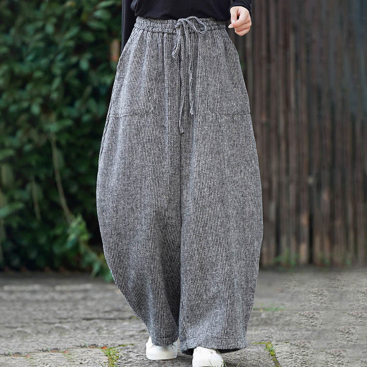 Buddha Stones Winter Herren-Baumwollhose mit hohem Bund, hohem Bund und Kordelzug, einfarbig, mit Taschen - image 34