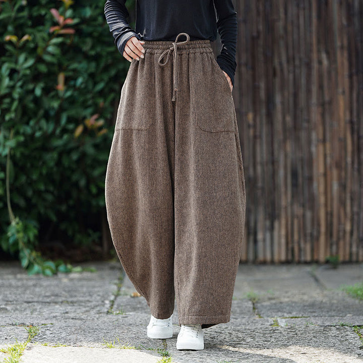 Buddha Stones Winter Herren-Baumwollhose mit hohem Bund, hohem Bund und Kordelzug, einfarbig, mit Taschen - BurlyWood - US/ UK/AU46, EU56 (5XL) - image 0