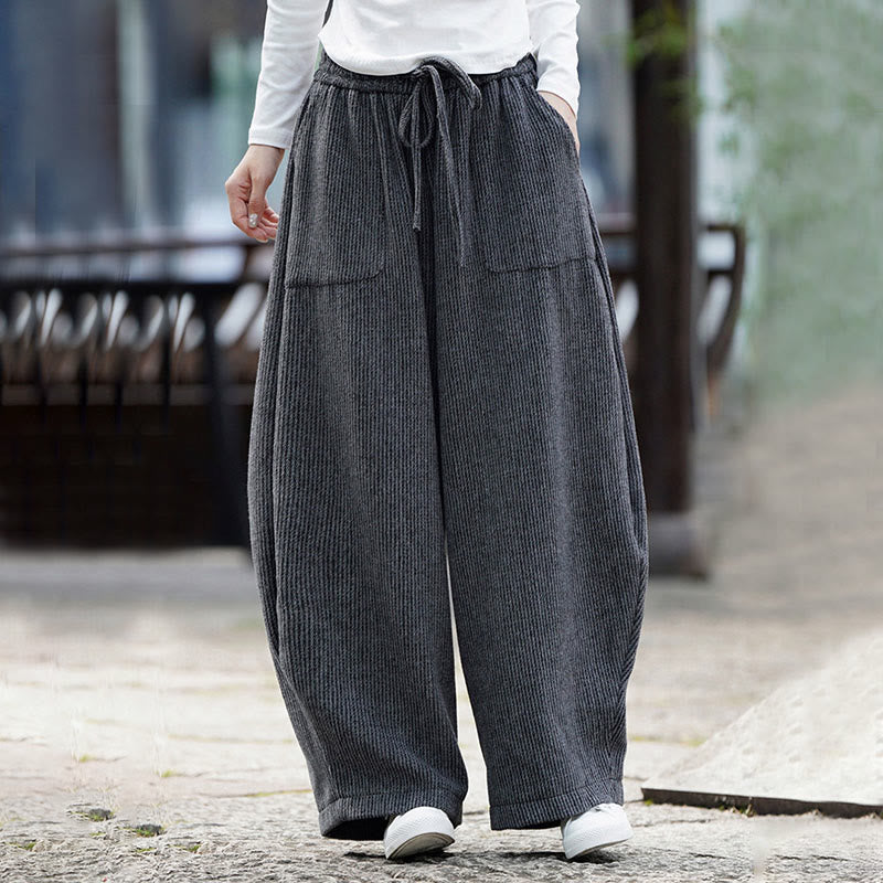 Buddha Stones Winter Herren-Baumwollhose mit hohem Bund, hohem Bund und Kordelzug, einfarbig, mit Taschen - image 11