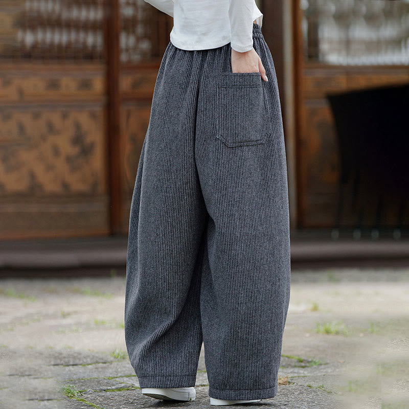 Buddha Stones Winter Herren-Baumwollhose mit hohem Bund, hohem Bund und Kordelzug, einfarbig, mit Taschen - image 19