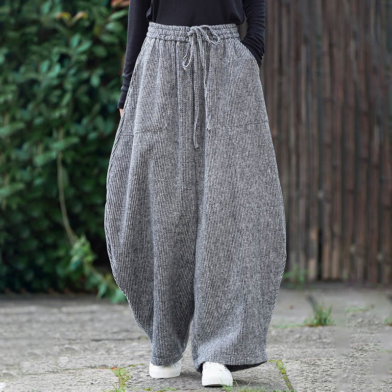 Buddha Stones Winter Herren-Baumwollhose mit hohem Bund, hohem Bund und Kordelzug, einfarbig, mit Taschen - image 33