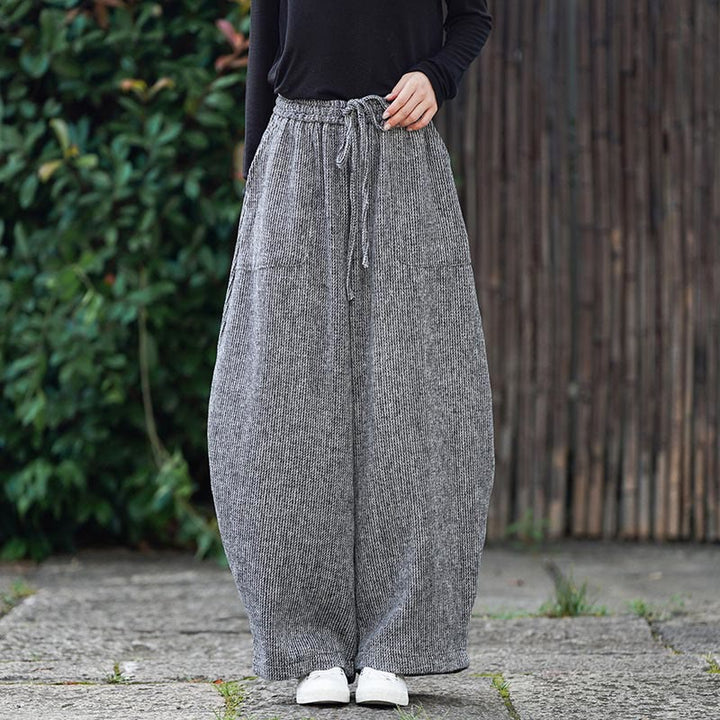 Buddha Stones Winter Herren-Baumwollhose mit hohem Bund, hohem Bund und Kordelzug, einfarbig, mit Taschen - image 31