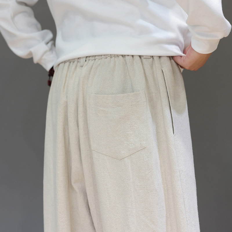 Buddha Stones Herbstsport Herren-Baumwollhose mit einfarbigem Knopfdesign und Taschen - image 22