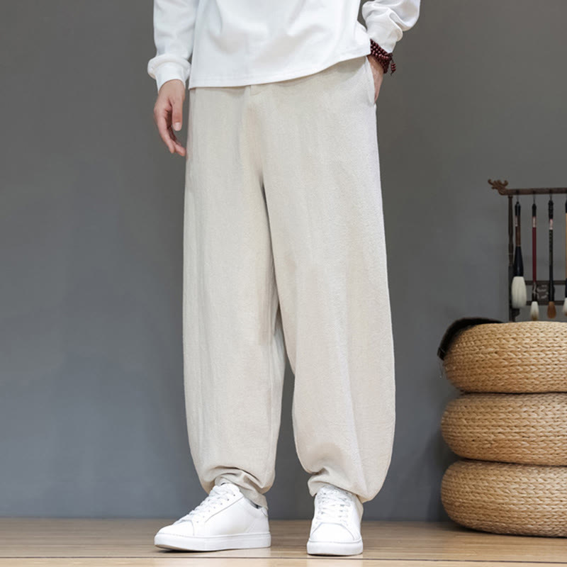 Buddha Stones Herbstsport Herren-Baumwollhose mit einfarbigem Knopfdesign und Taschen - image 15