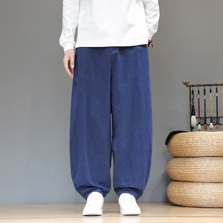 Buddha Stones Herbstsport Herren-Baumwollhose mit einfarbigem Knopfdesign und Taschen - Königsblau - US/ UK/AU46, EU56 (5XL) - image 1
