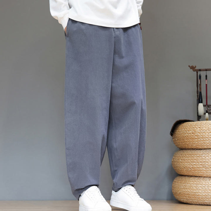 Buddha Stones Herbstsport Herren-Baumwollhose mit einfarbigem Knopfdesign und Taschen - image 8