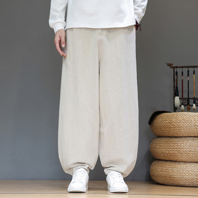 Buddha Stones Herbstsport Herren-Baumwollhose mit einfarbigem Knopfdesign und Taschen - image 16