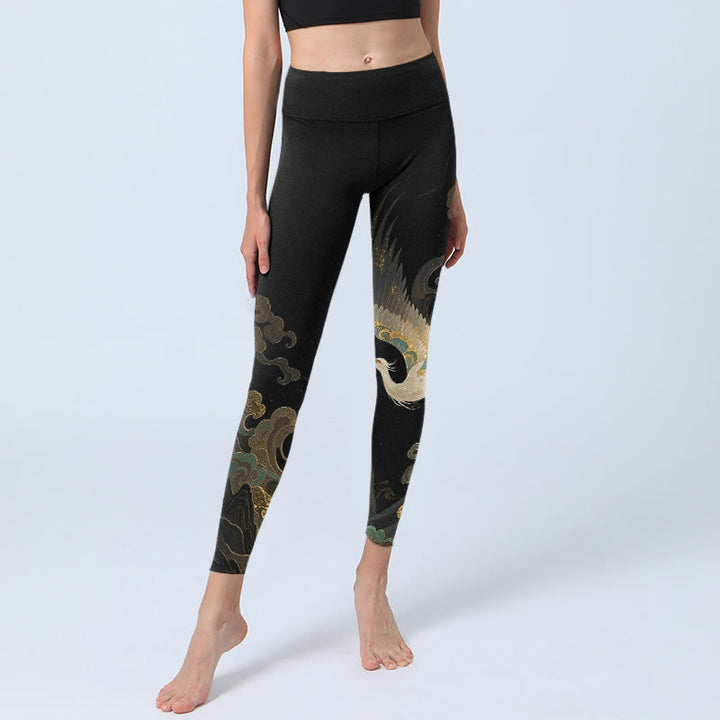 Leggings mit Buddha Stones und Phönix-Wolkenmuster, Damen-Yogahose - image 5