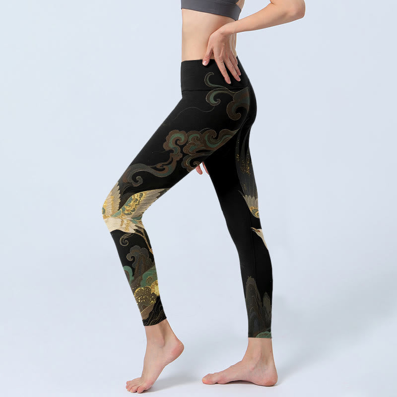 Leggings mit Buddha Stones und Phönix-Wolkenmuster, Damen-Yogahose - image 2