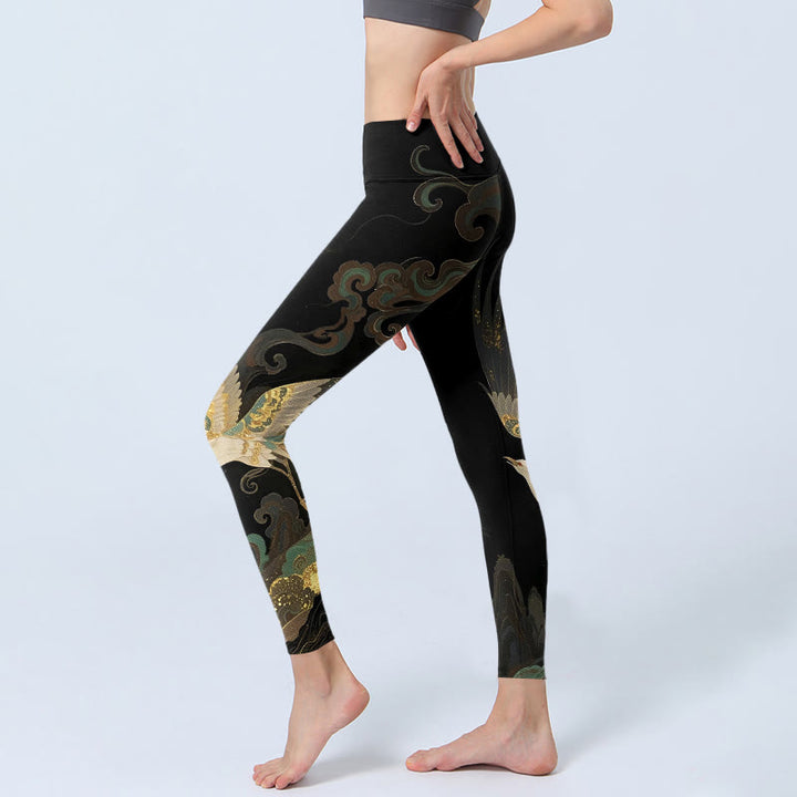 Leggings mit Buddha Stones und Phönix-Wolkenmuster, Damen-Yogahose - image 2