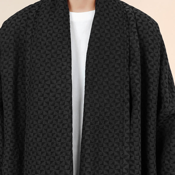 Buddha Stones ​​Winter-Jacquard-Kimono für Herren mit schlichtem Design und langen Ärmeln aus Baumwolle. - image 23