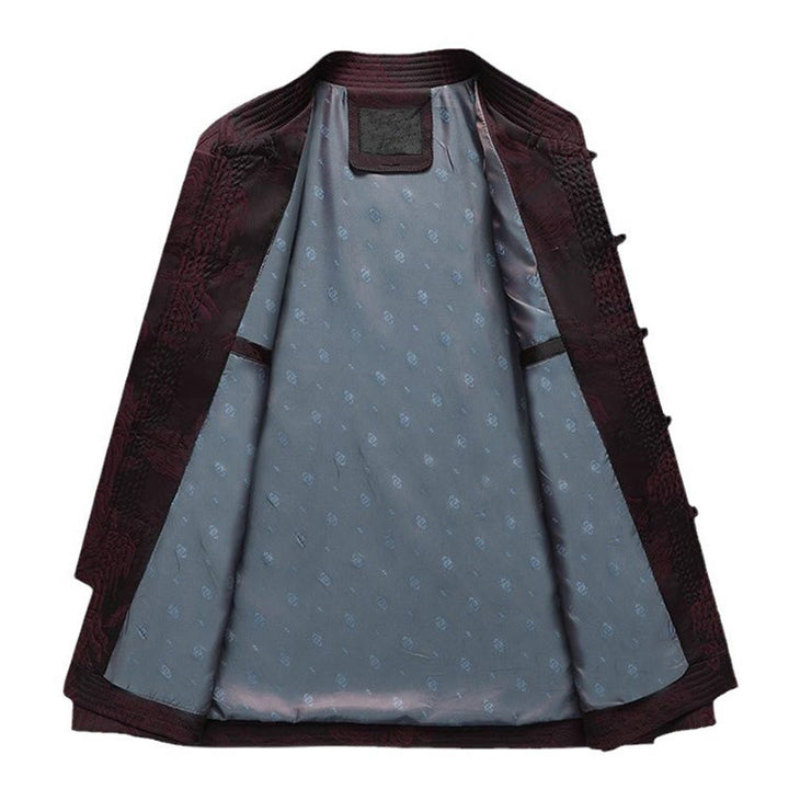 Buddha Stones 2-teiliges Pendler-Tang-Anzug-Set mit Froschknopfleiste, bestehend aus Herrenhemd, Hose und Langarmshirt aus Baumwolle - image 7