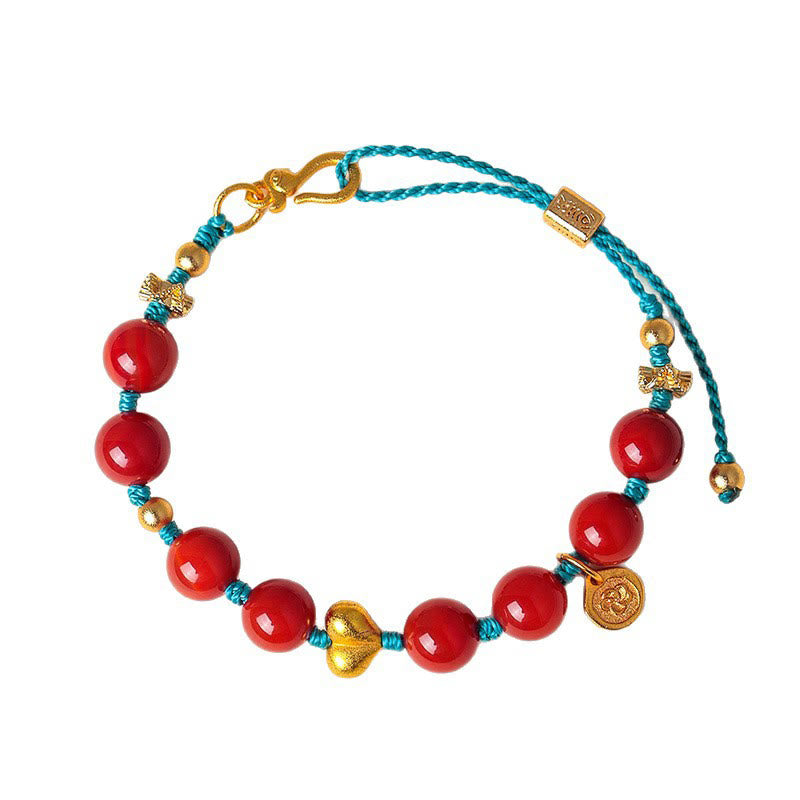 Buddha Stones ​​8 mm Südrote Achatperlen Herz geflochtenes Armband Erfolg - image 9