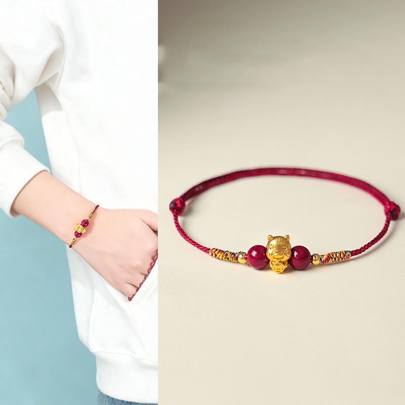 Buddha Stones, 999er Sterlingsilber, Jahr des Pferdes, Fu-Zeichen, rote Schnur, Zinnober, Glücksarmband - image 12