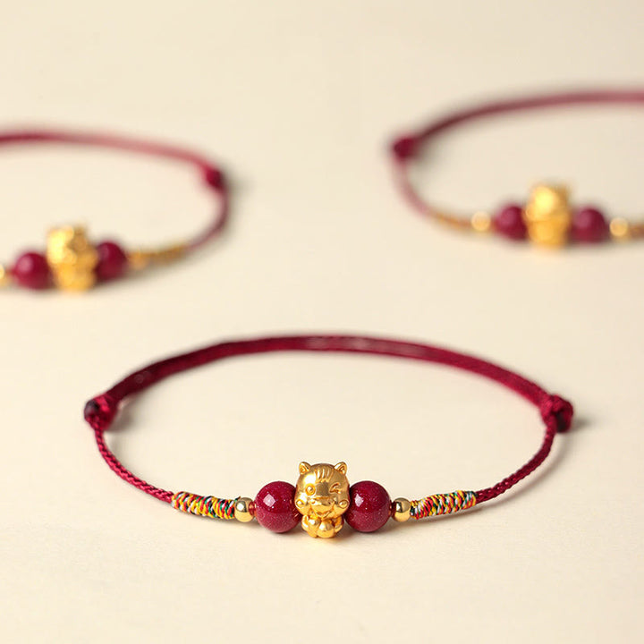 Buddha Stones, 999er Sterlingsilber, Jahr des Pferdes, Fu-Zeichen, rote Schnur, Zinnober, Glücksarmband - image 17