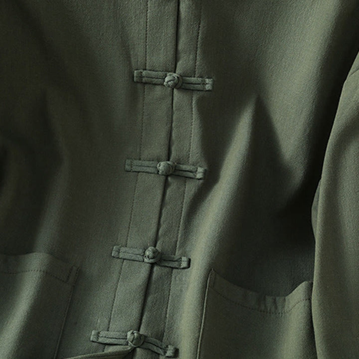 Buddha Stones Winter Damen-Thermojacke mit Froschknopfleiste, langen Ärmeln, Baumwollfleece-Futter und Taschen - image 18