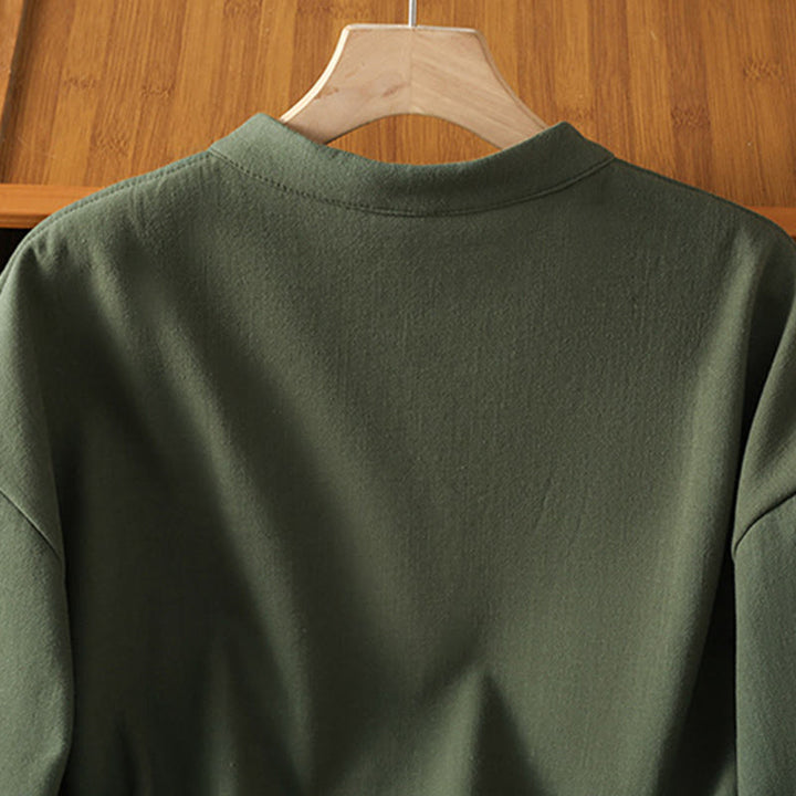 Buddha Stones Winter Damen-Thermojacke mit Froschknopfleiste, langen Ärmeln, Baumwollfleece-Futter und Taschen - image 16